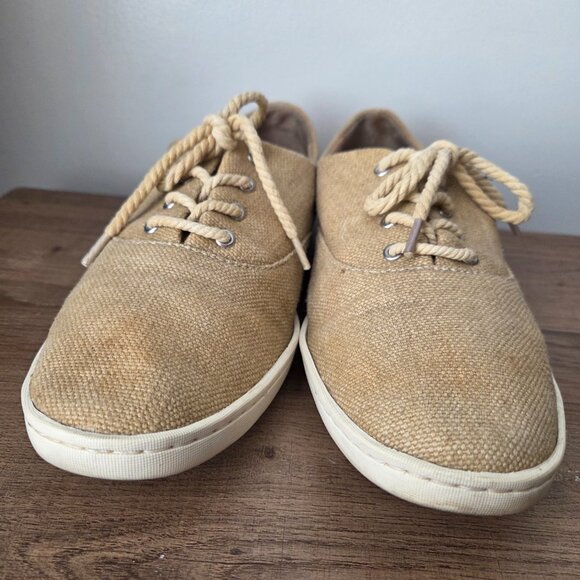 EUC BORN SHOES TAN CANVAS UPPER LACED WOMENS 9.5 - Picture 8 of 16